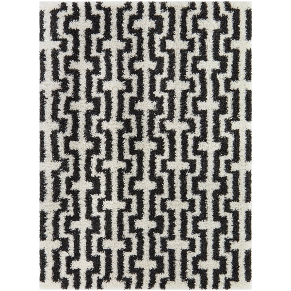 Corrigan Studio® Cristofaro Cream/Black Modern Area Rug Wayfair